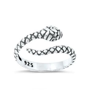 Sterling Silver Toe Ring – Snake | Textured Oxidized Wrap Design